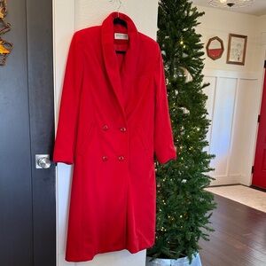 💕1980’s Retro Kashmiracle by Wellington Red Women’s Trench Coat Made in the USA